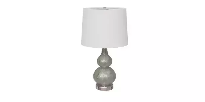Glass Petite Table Lamp With Satin Nickel Accents