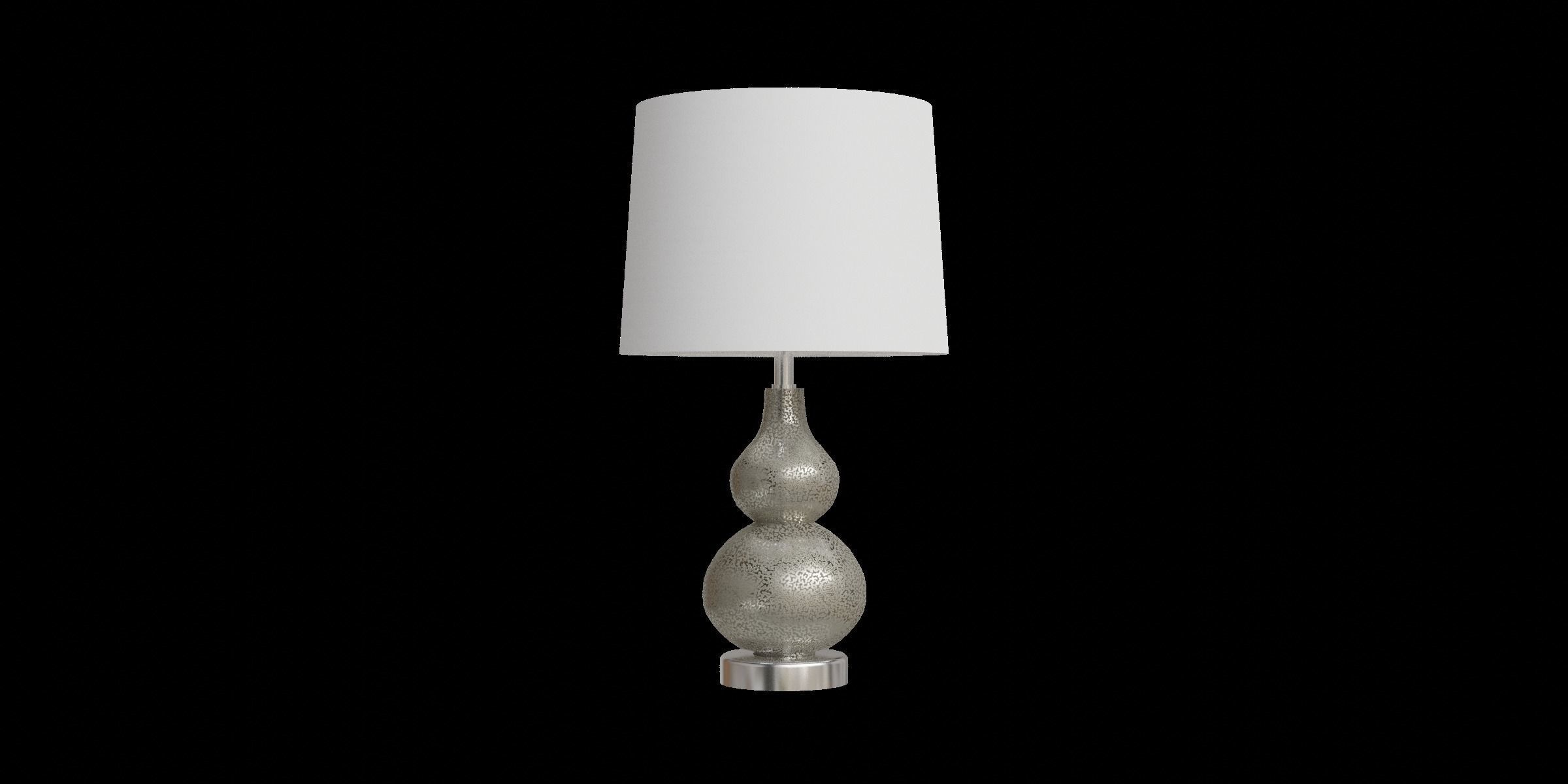 Glass Petite Table Lamp With Satin Nickel Accents Low-poly 3D model_2