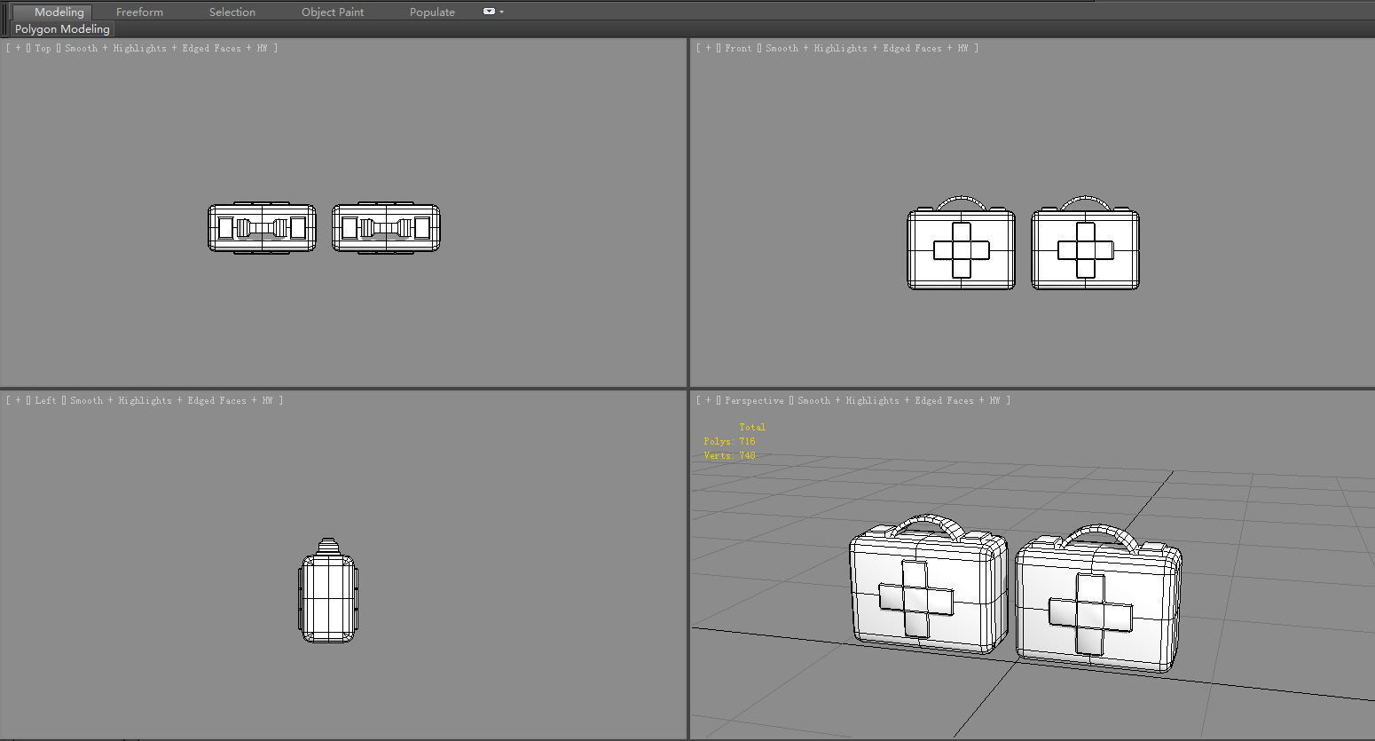 Cartoon medical kit - First aid kit Low-poly 3D model_6