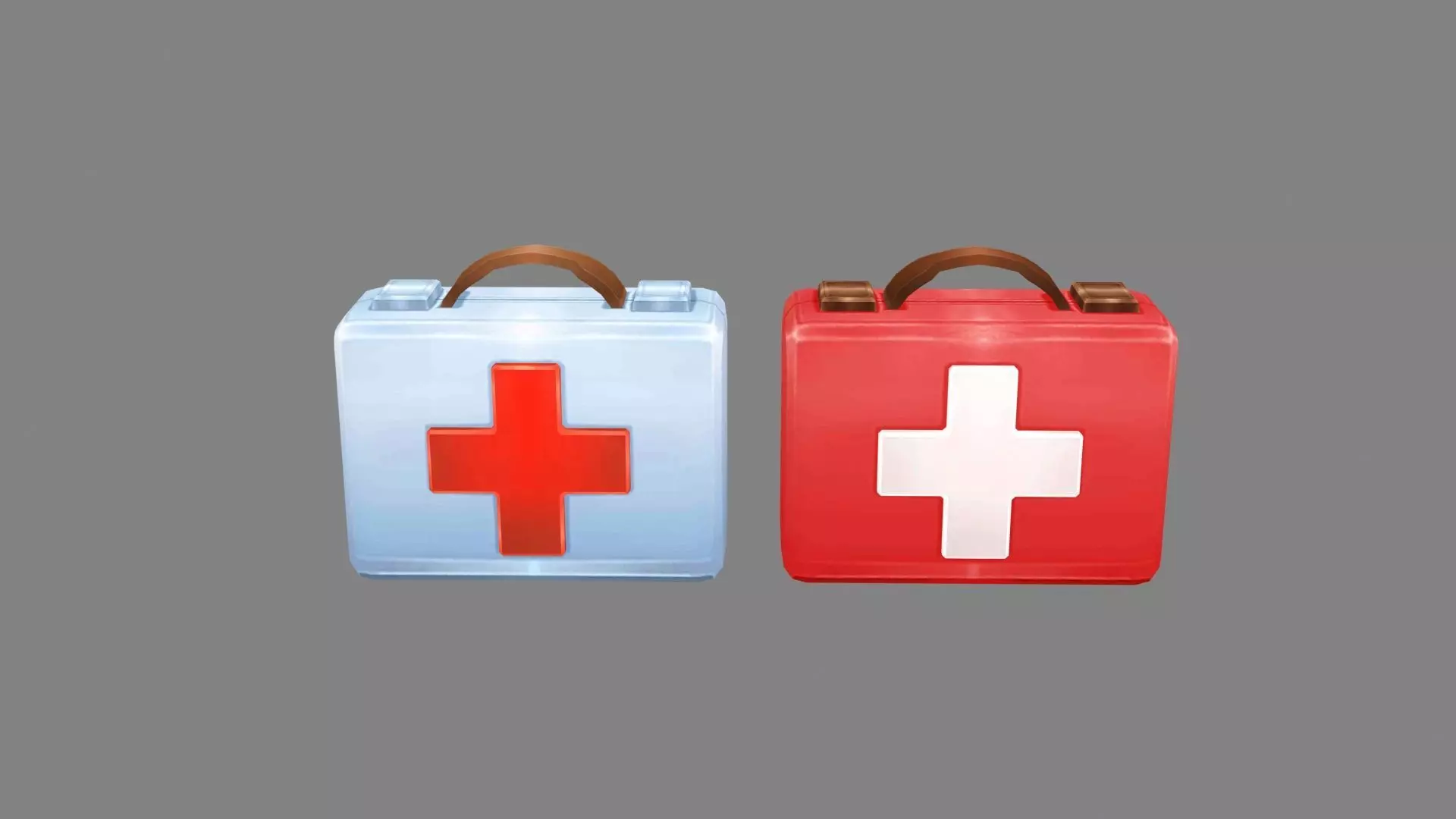 Cartoon medical kit - First aid kit Low-poly 3D model_0