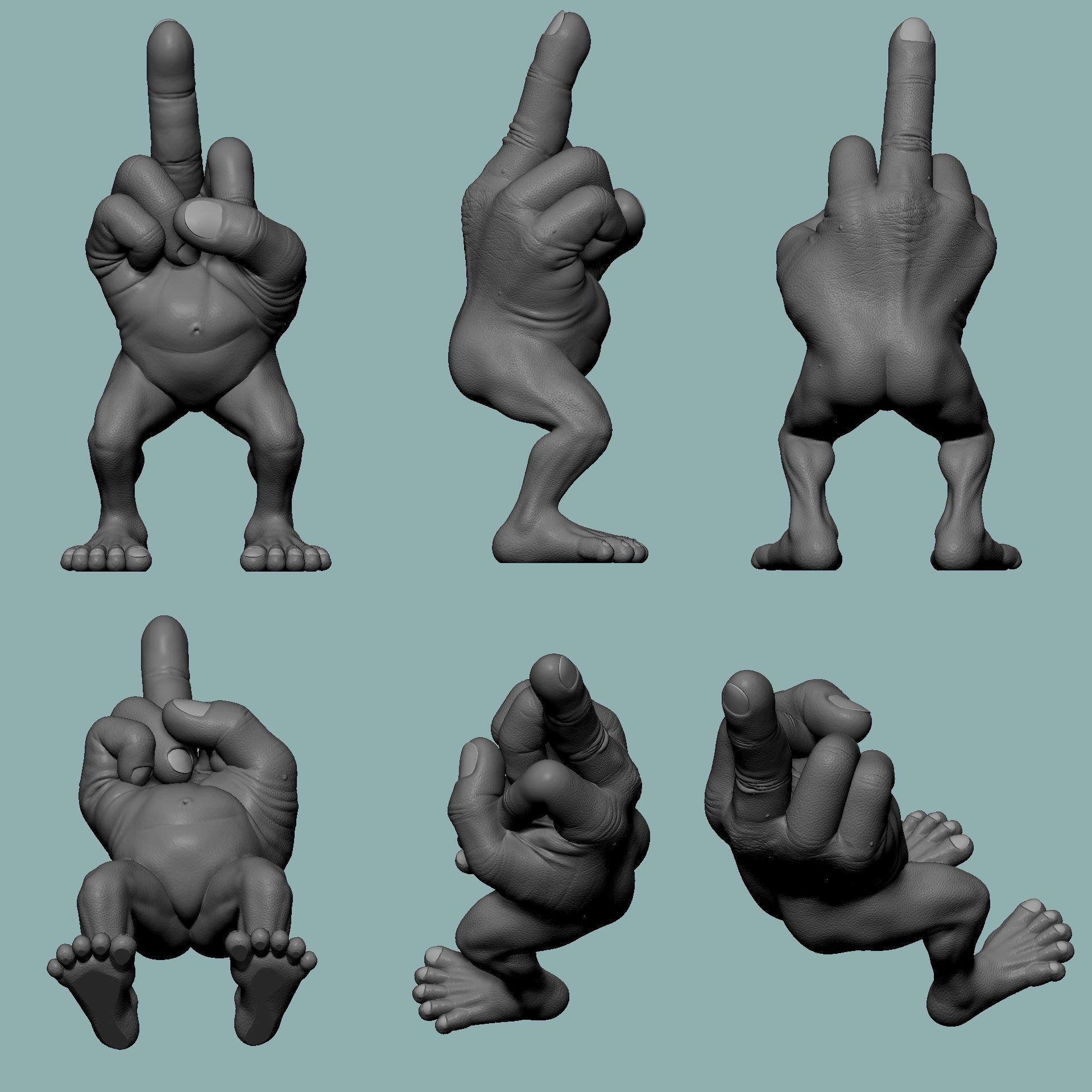 MR FINGER - MIDDLE FINGER 3D print model_3