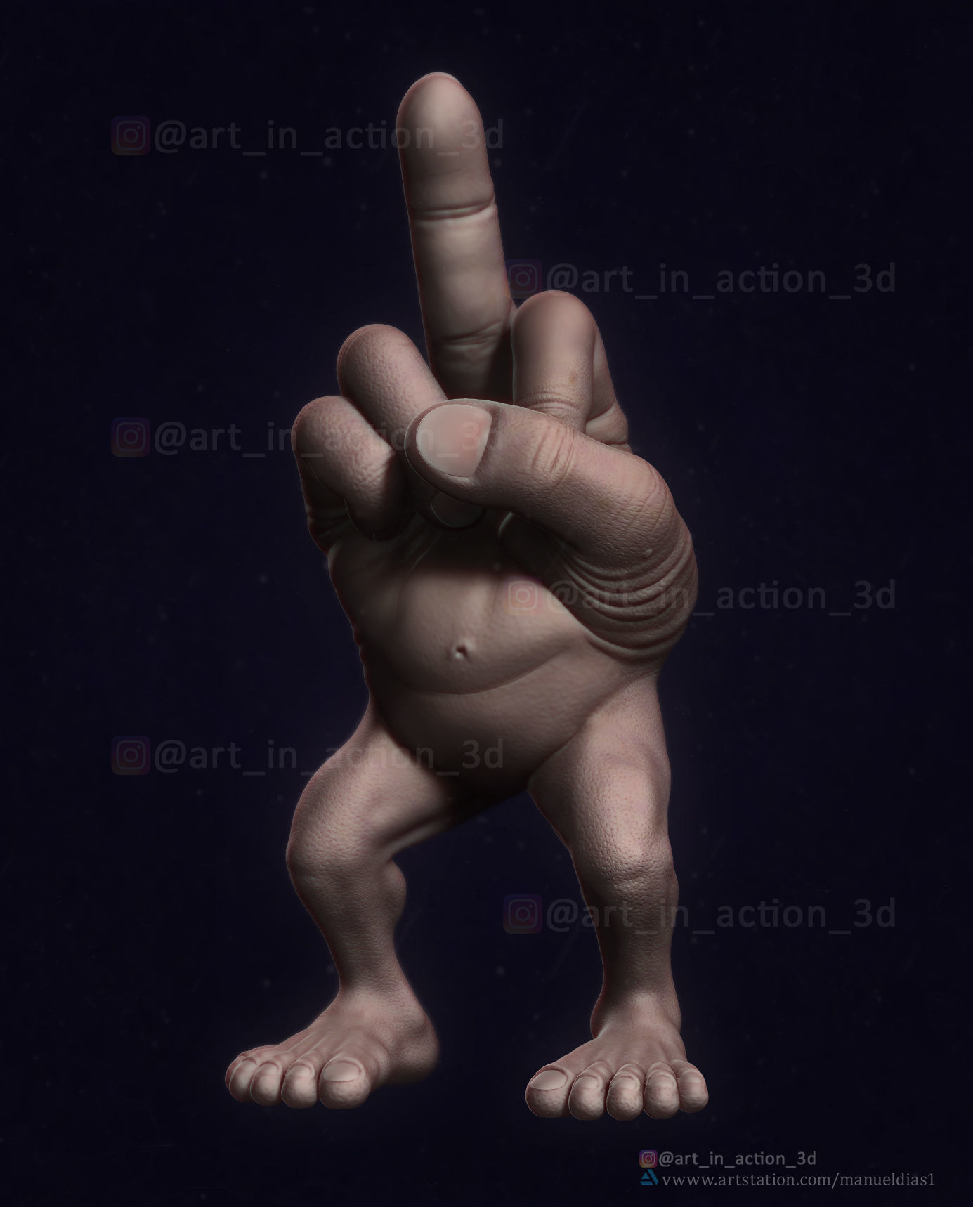 MR FINGER - MIDDLE FINGER 3D print model_1