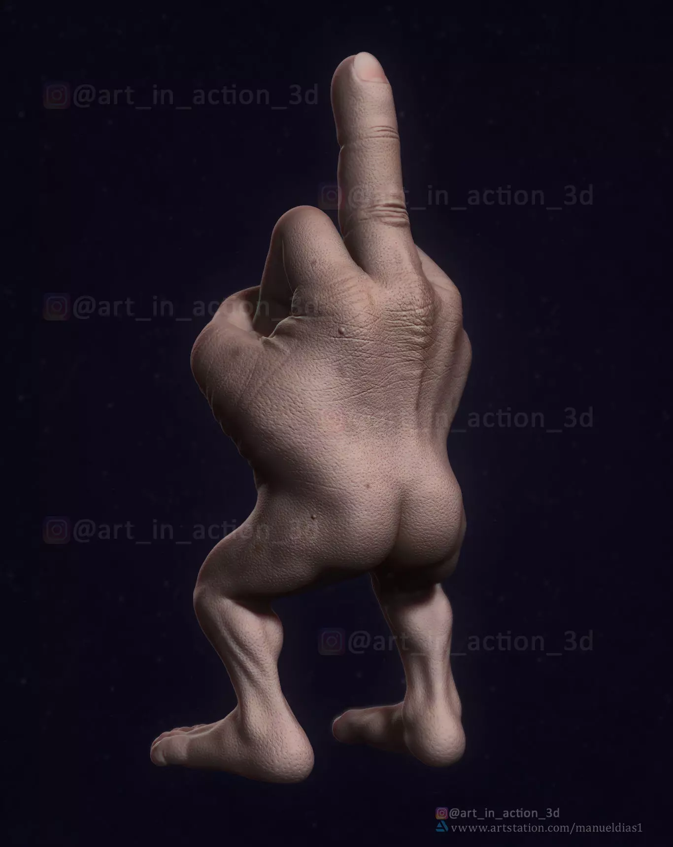 MR FINGER - MIDDLE FINGER 3D print model_0