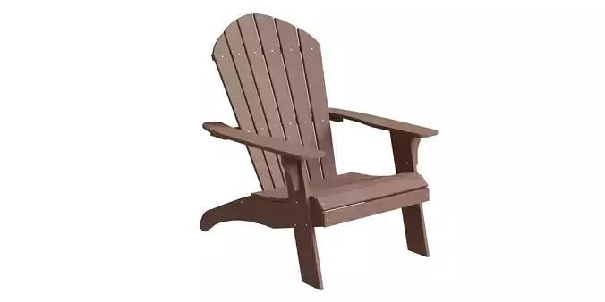 Polyteak King Size Adirondack Chair Low-poly 3D model