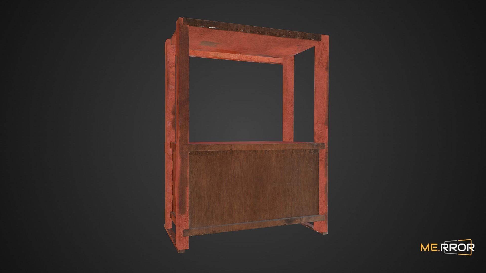 Game Ready Wooden Armoire Low-poly 3D model_10