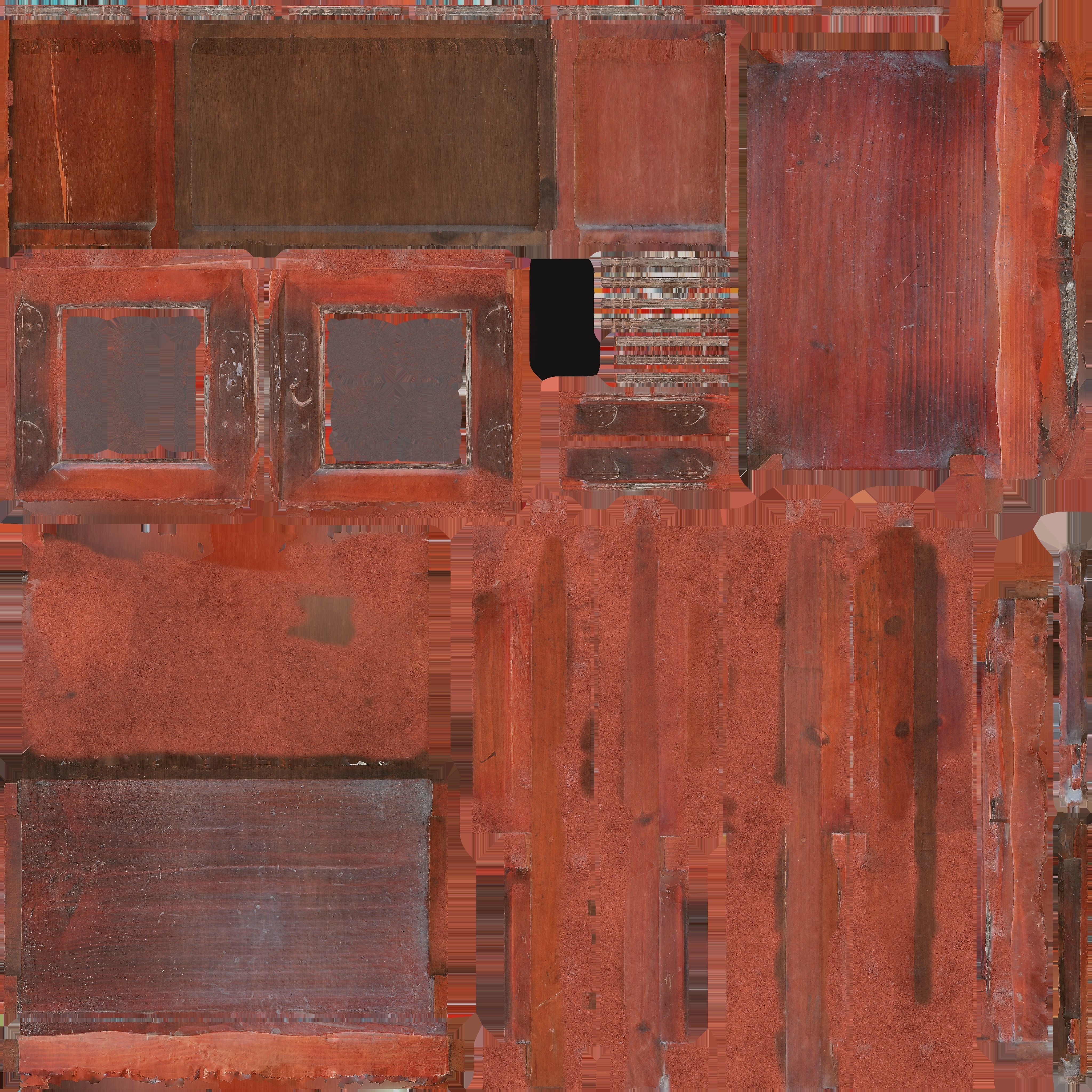 Game Ready Wooden Armoire Low-poly 3D model_12