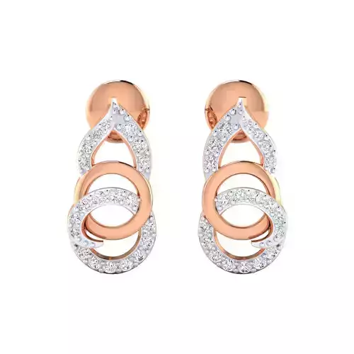 Women Long Drop Earrings STL OBJ FBX Renders Details