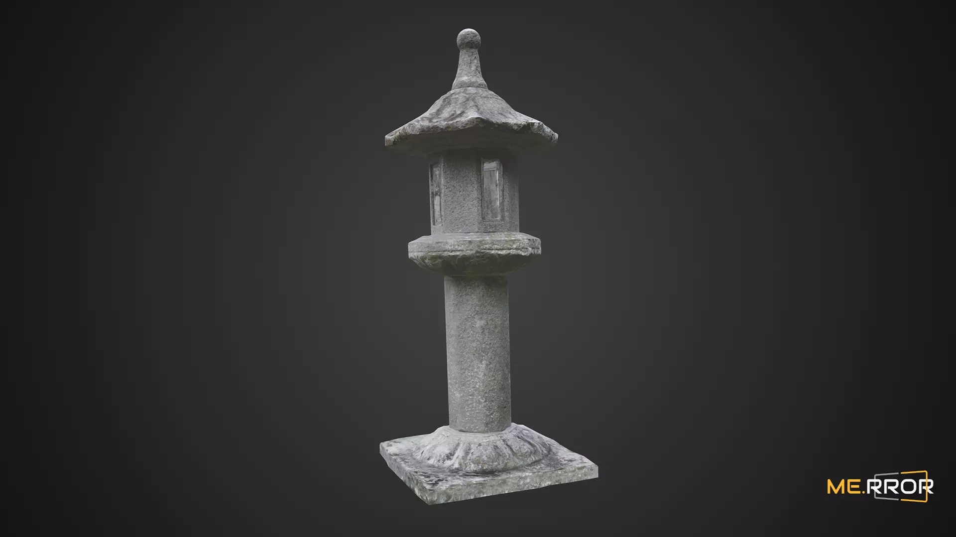 Game Ready Tall Stone Lantern Low-poly 3D model_0