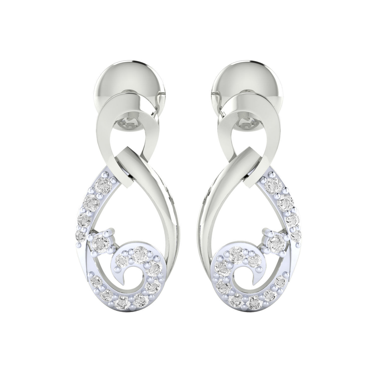 Women Long Drop Earrings STL OBJ FBX Renders Details 3D print model_7