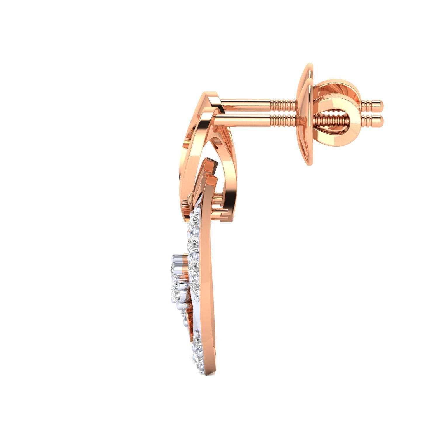 Women Long Drop Earrings STL OBJ FBX Renders Details 3D print model_5