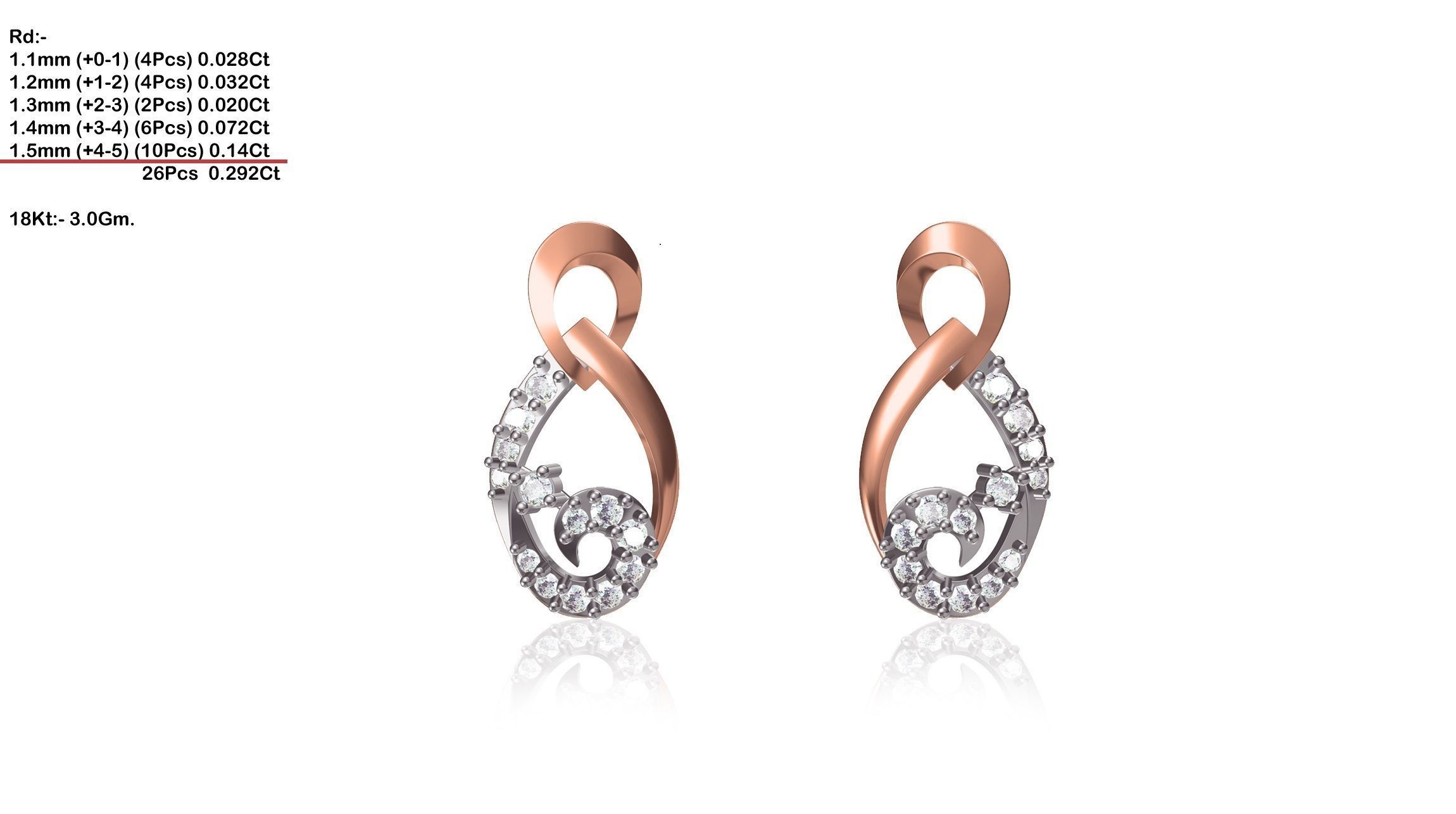 Women Long Drop Earrings STL OBJ FBX Renders Details 3D print model_19