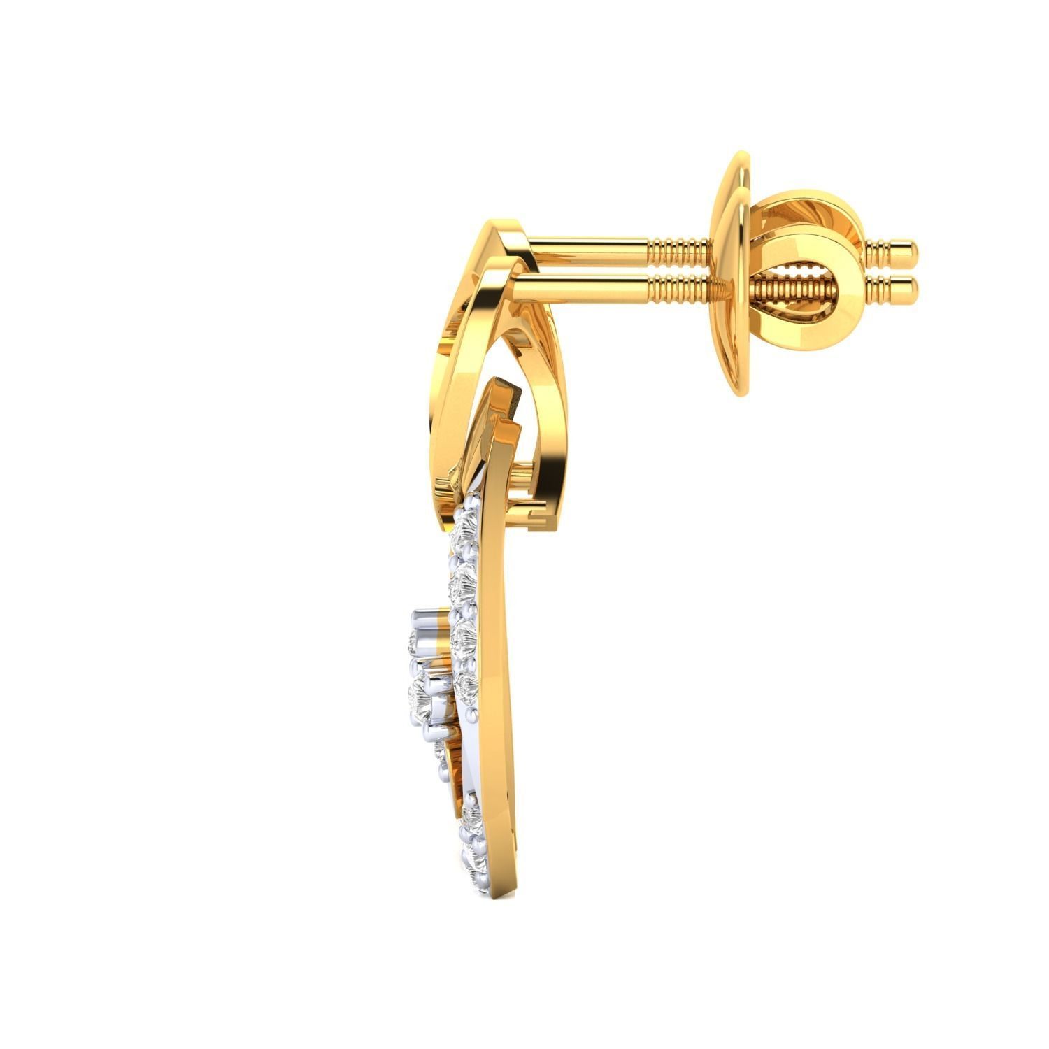 Women Long Drop Earrings STL OBJ FBX Renders Details 3D print model_18