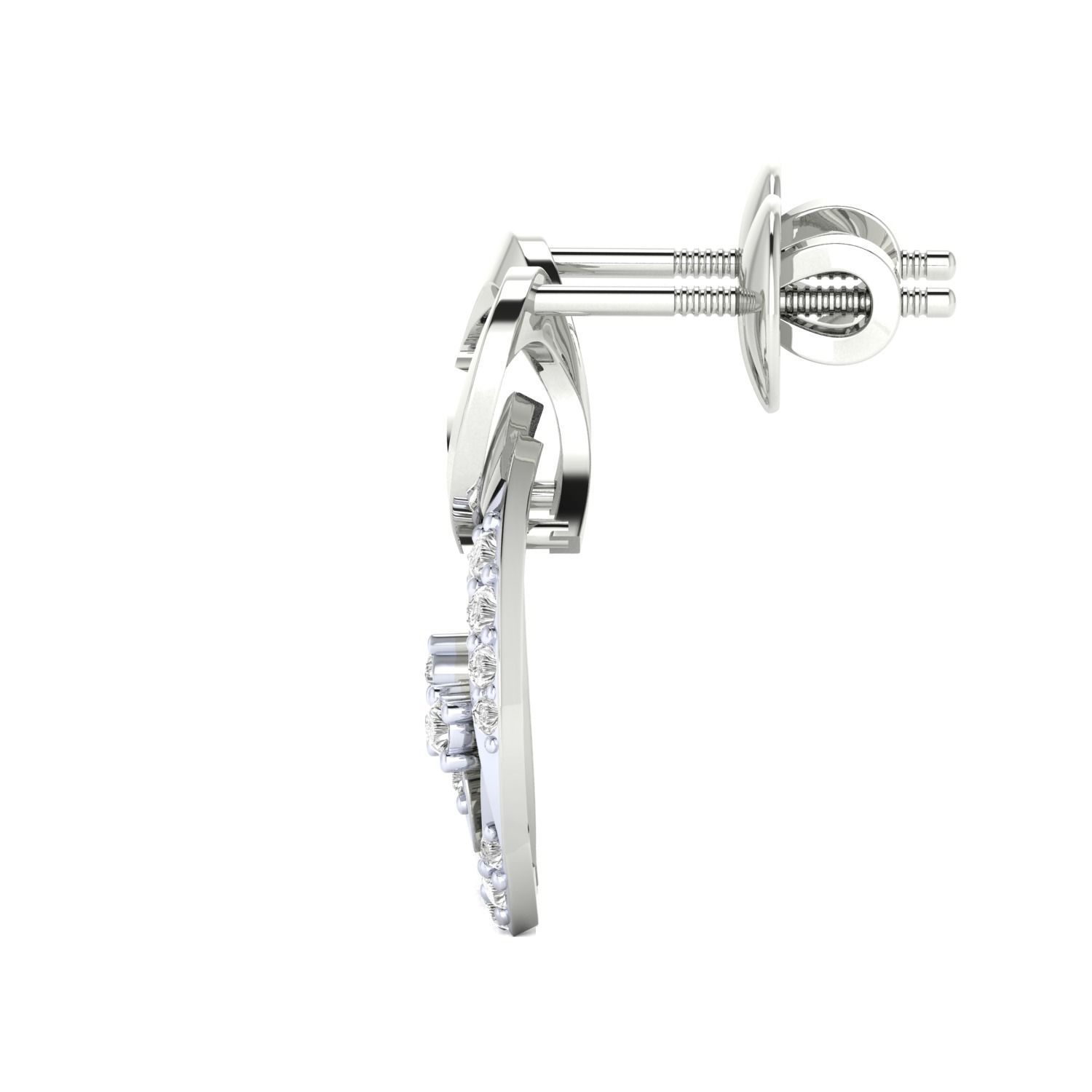 Women Long Drop Earrings STL OBJ FBX Renders Details 3D print model_12