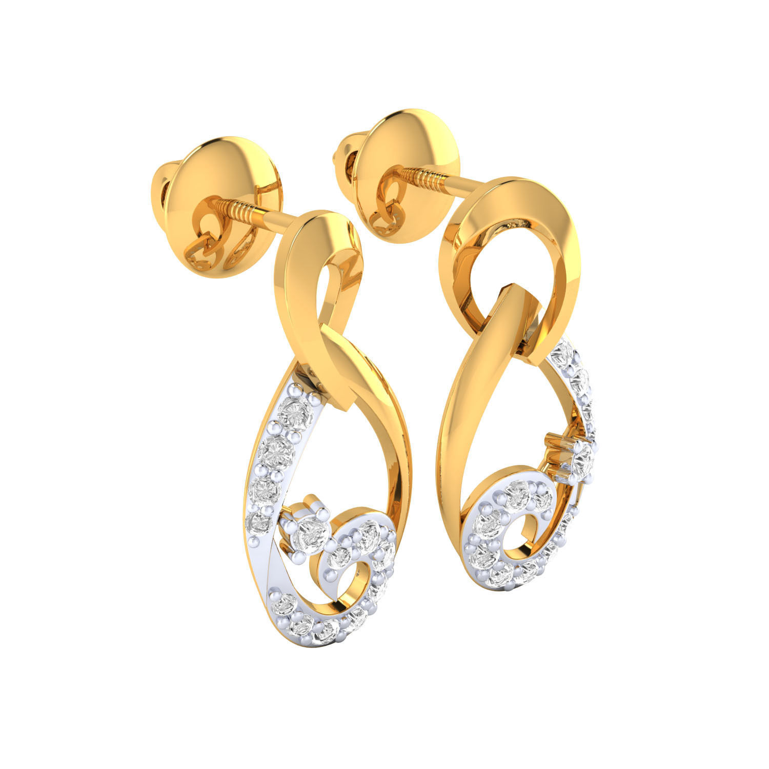 Women Long Drop Earrings STL OBJ FBX Renders Details 3D print model_15