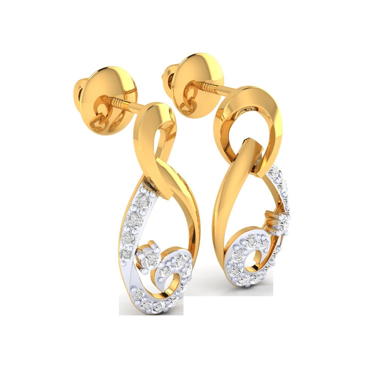 Women Long Drop Earrings STL OBJ FBX Renders Details 3D print model_16