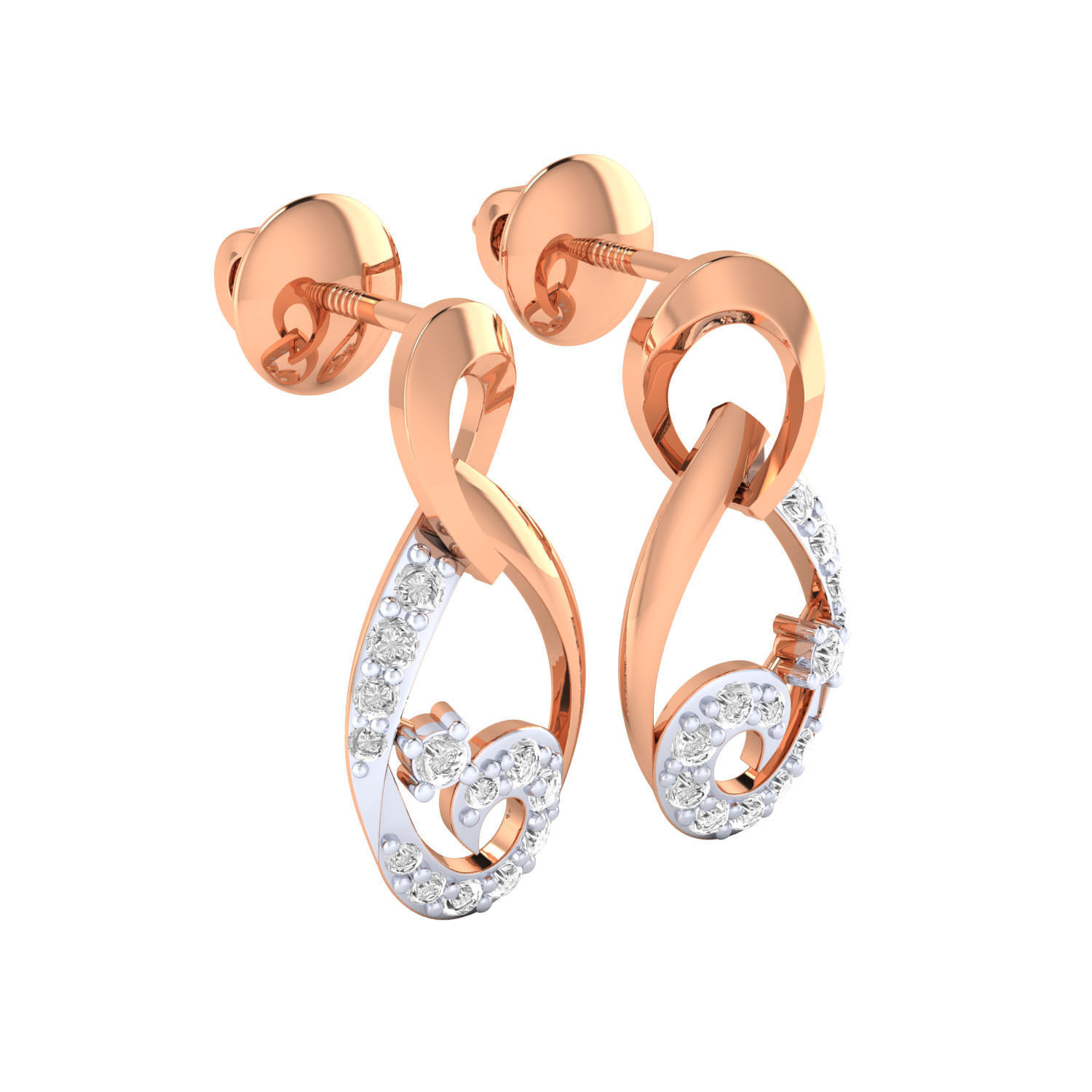 Women Long Drop Earrings STL OBJ FBX Renders Details 3D print model_2