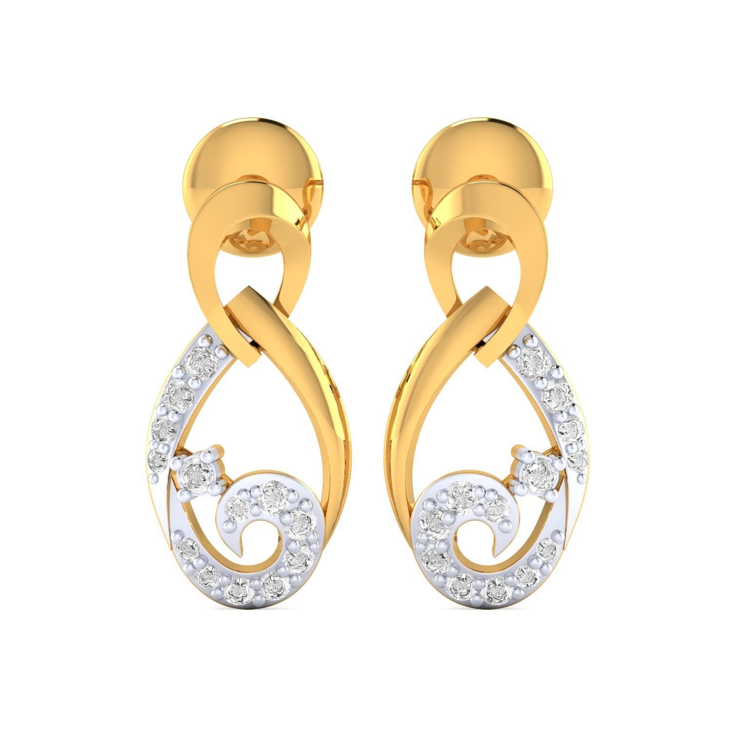 Women Long Drop Earrings STL OBJ FBX Renders Details 3D print model_14