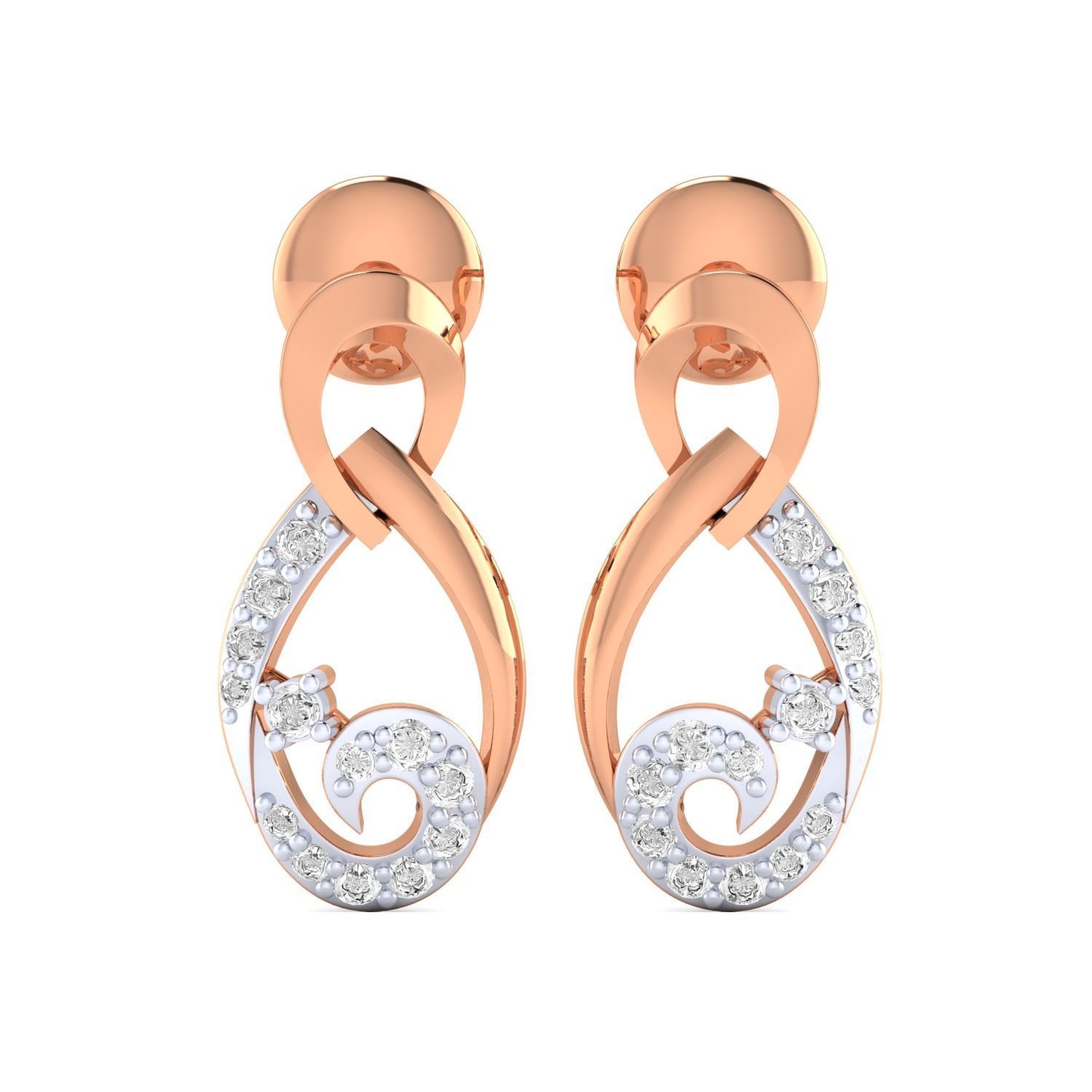 Women Long Drop Earrings STL OBJ FBX Renders Details 3D print model_1