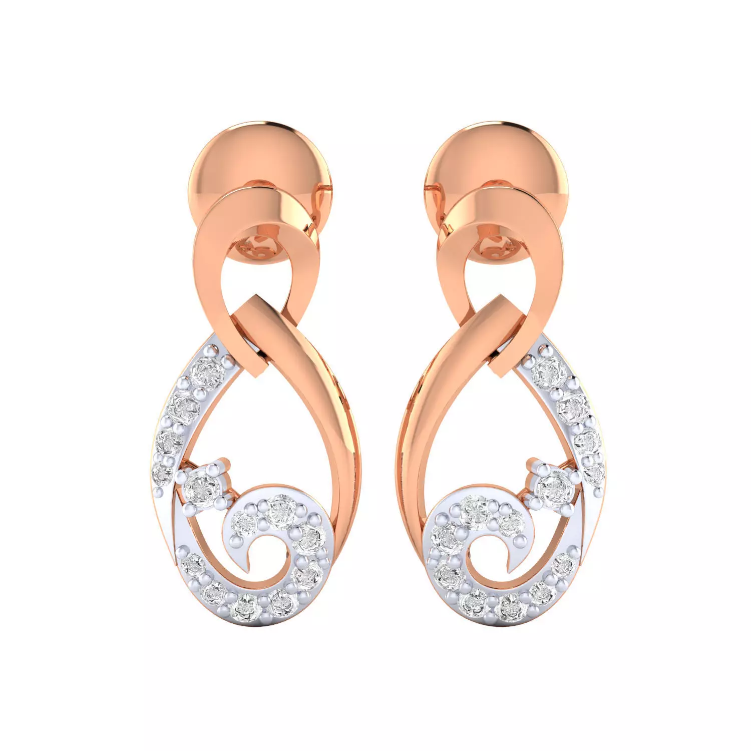 Women Long Drop Earrings STL OBJ FBX Renders Details 3D print model_0