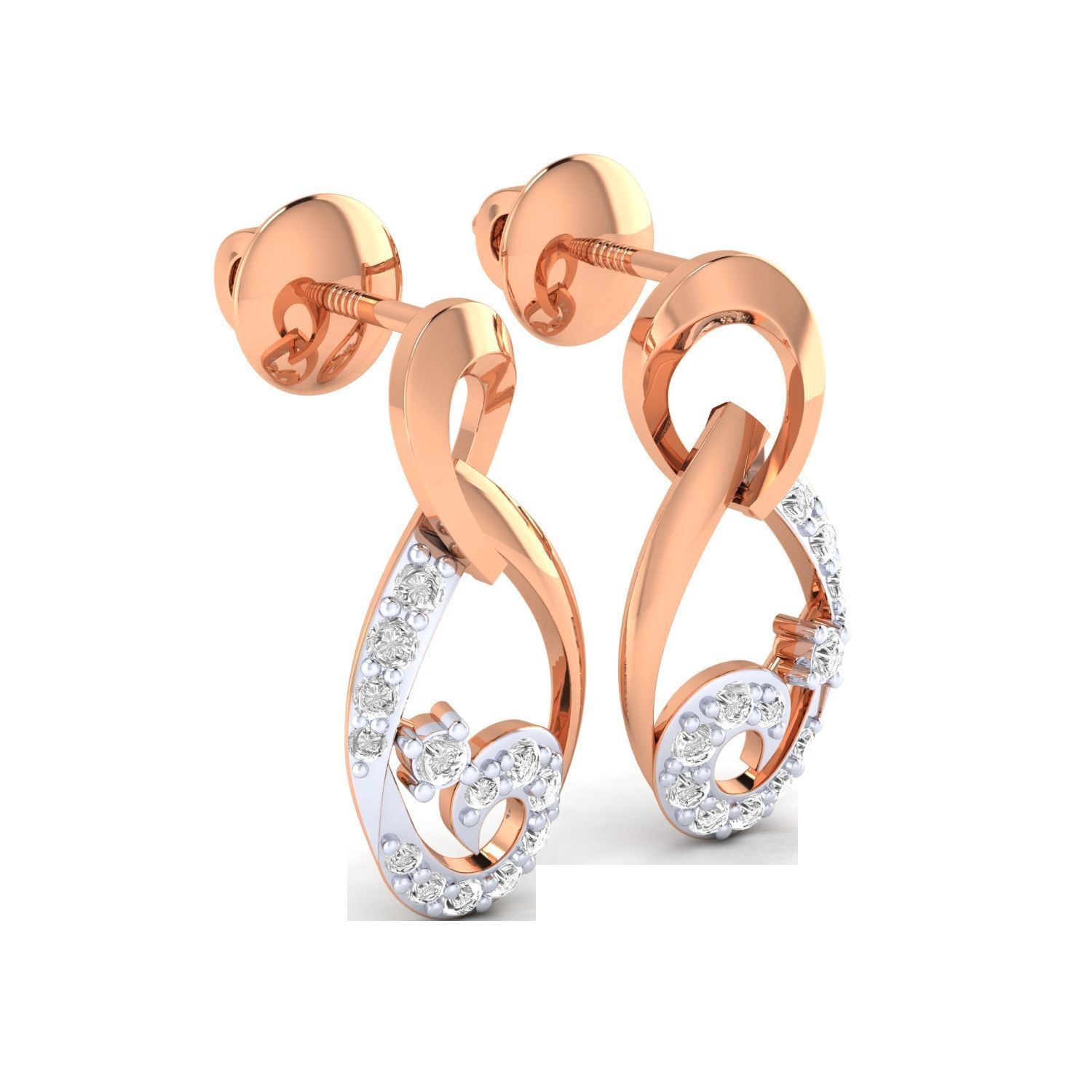 Women Long Drop Earrings STL OBJ FBX Renders Details 3D print model_3