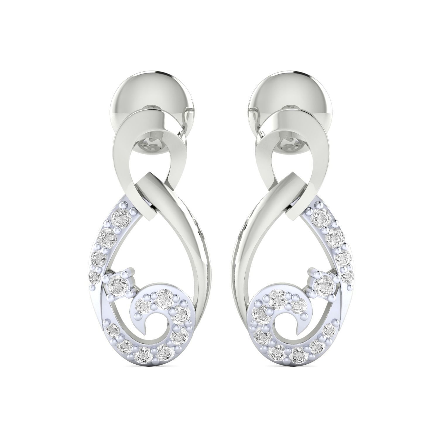 Women Long Drop Earrings STL OBJ FBX Renders Details 3D print model_8