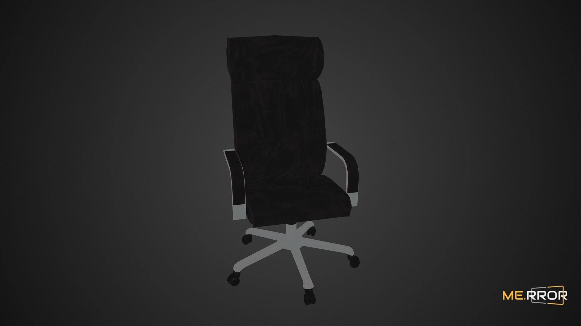 Game Ready Black Office Chair 1 Low-poly 3D model_5