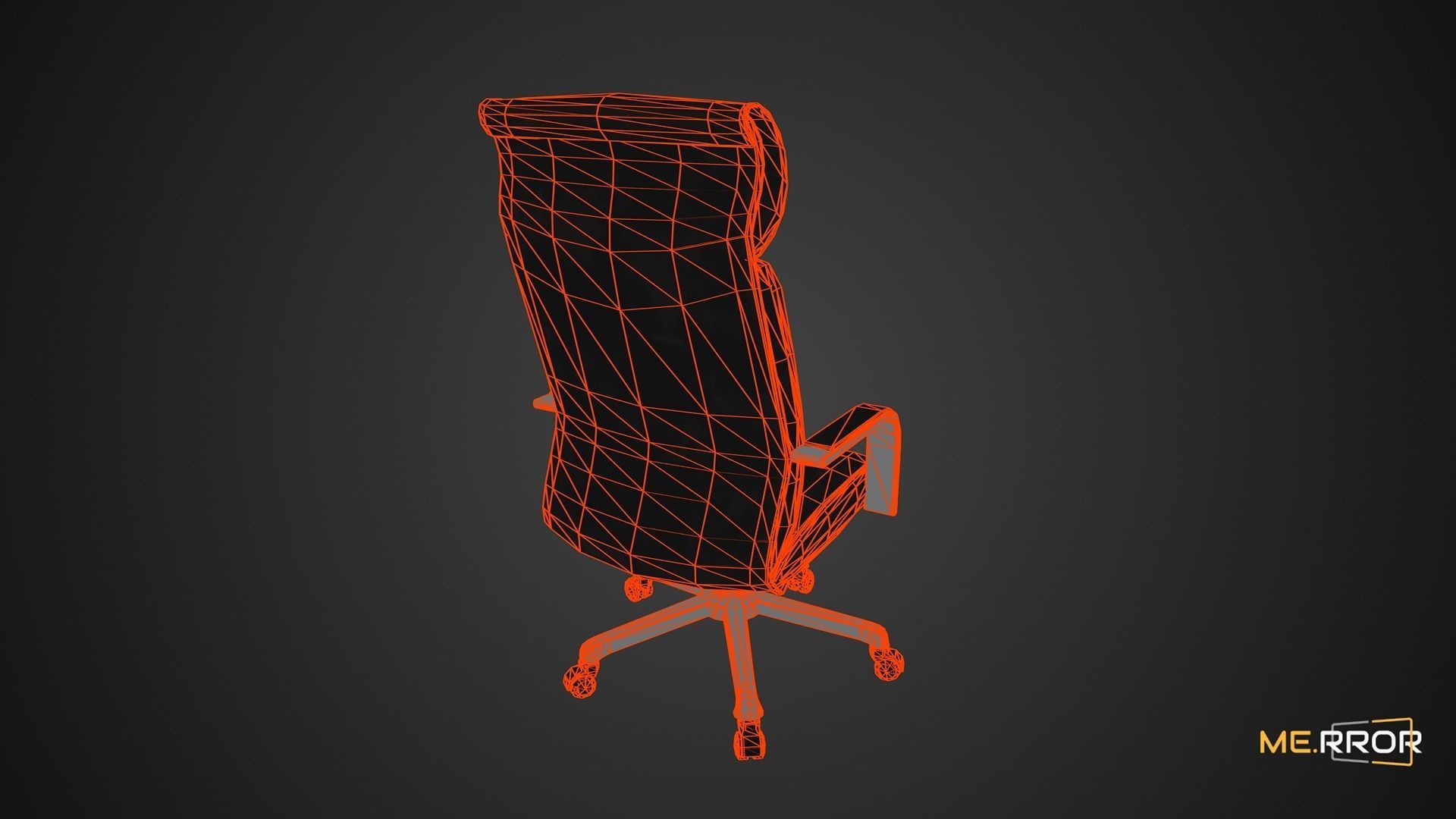 Game Ready Black Office Chair 1 Low-poly 3D model_3