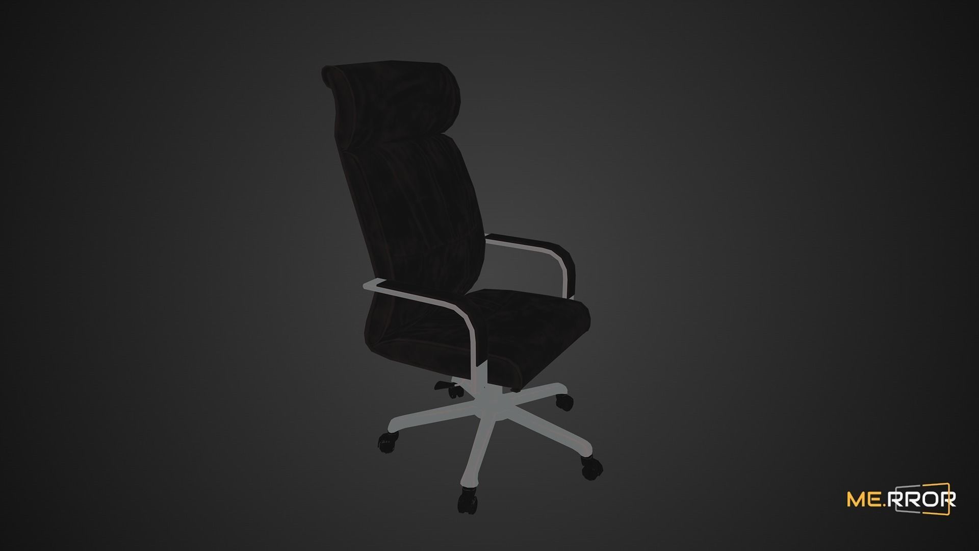Game Ready Black Office Chair 1 Low-poly 3D model_4