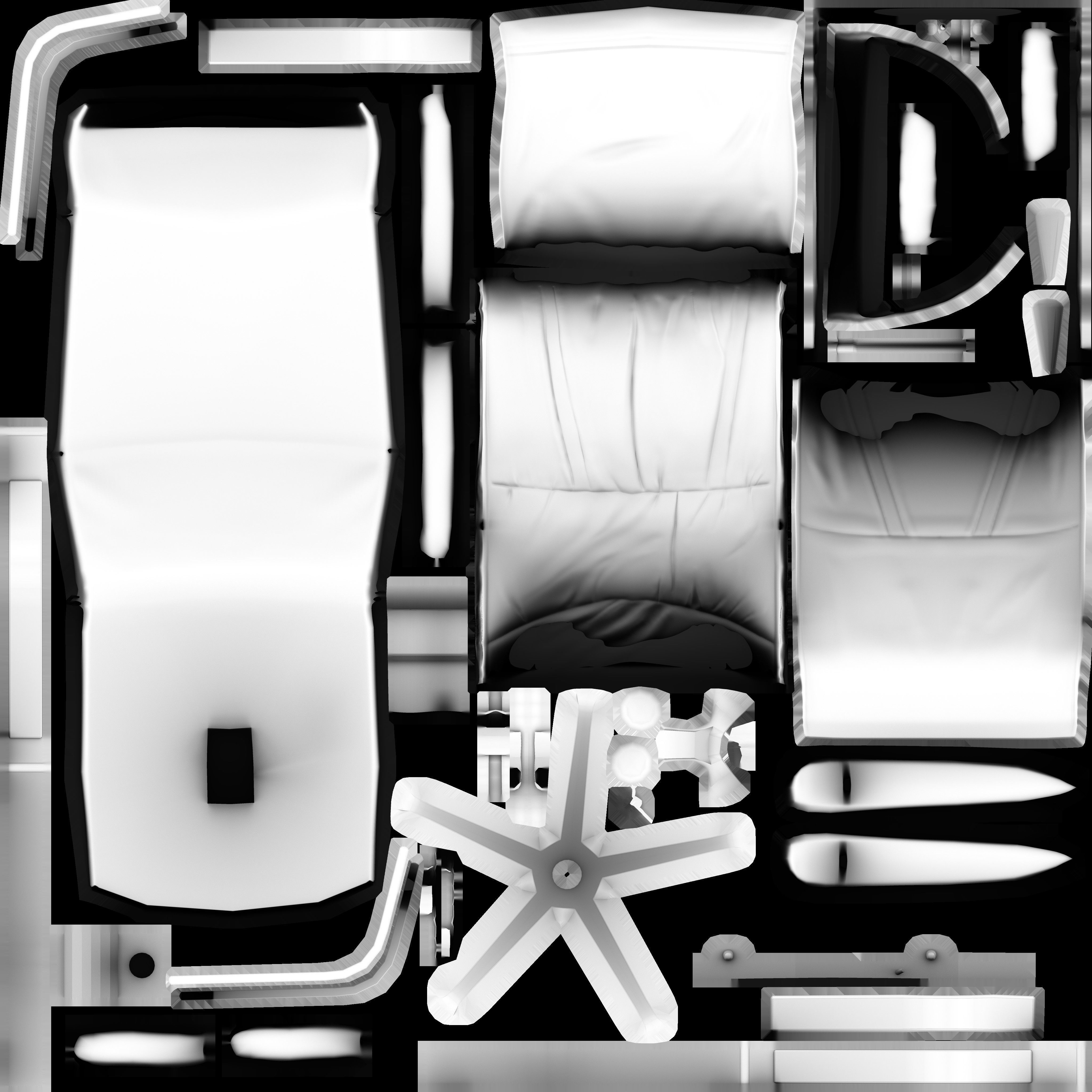 Game Ready Black Office Chair 1 Low-poly 3D model_18