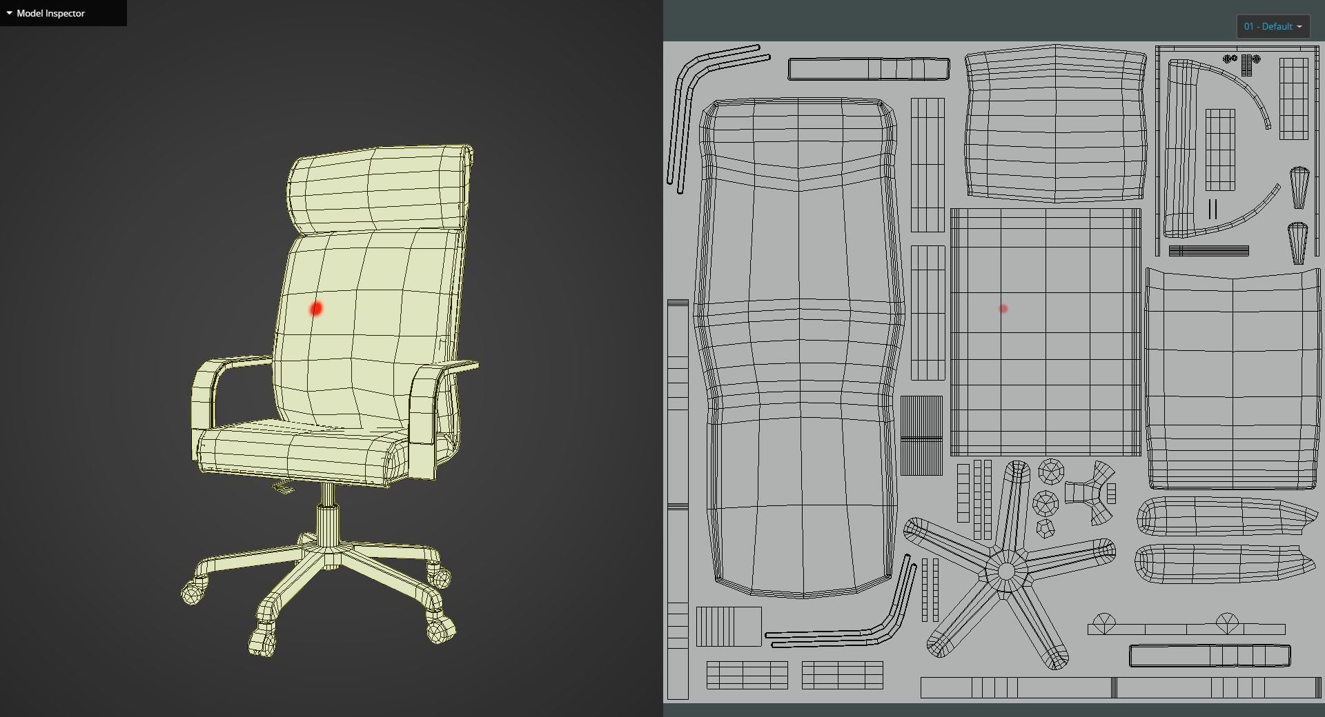 Game Ready Black Office Chair 1 Low-poly 3D model_14