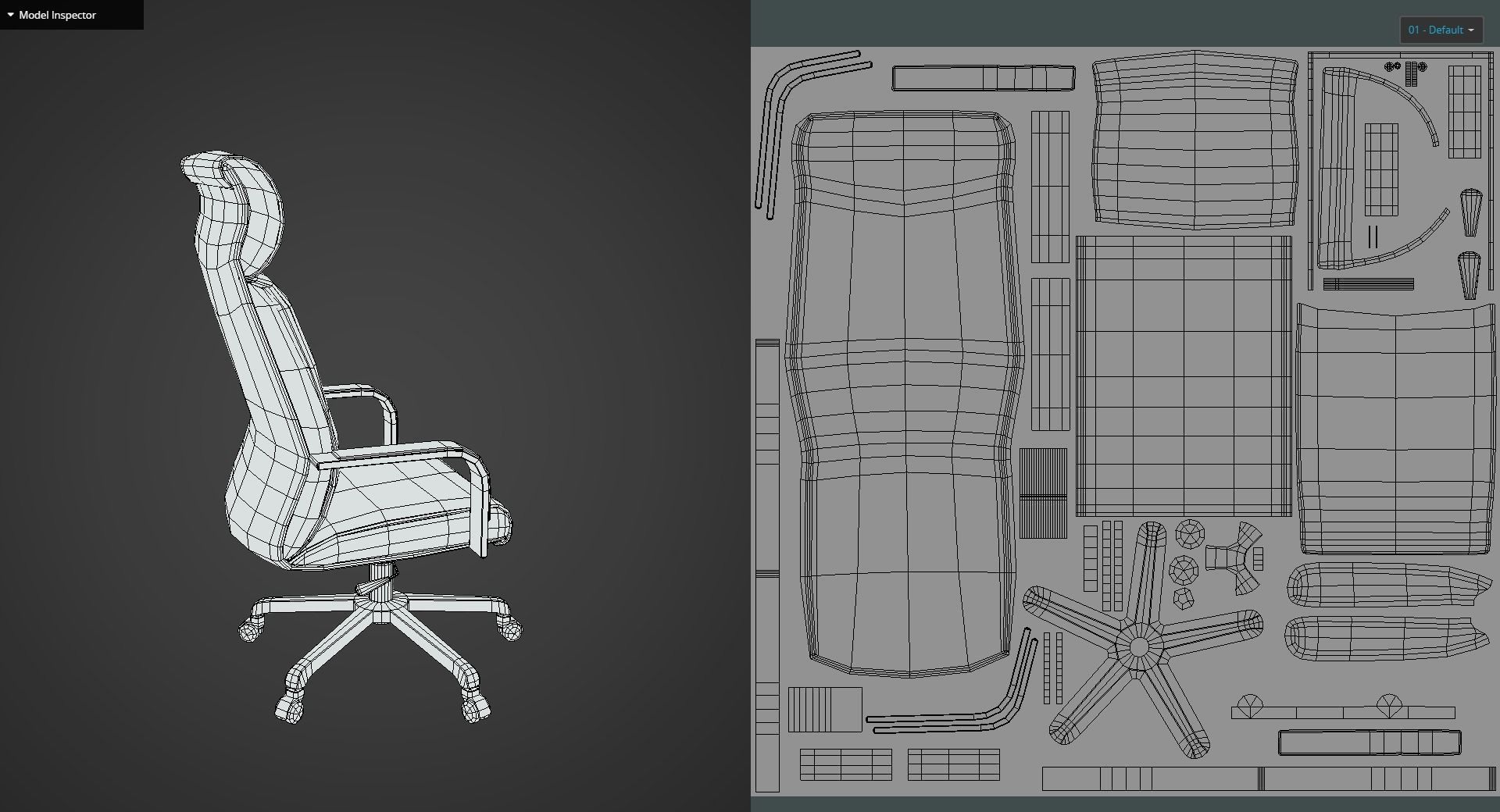 Game Ready Black Office Chair 1 Low-poly 3D model_13