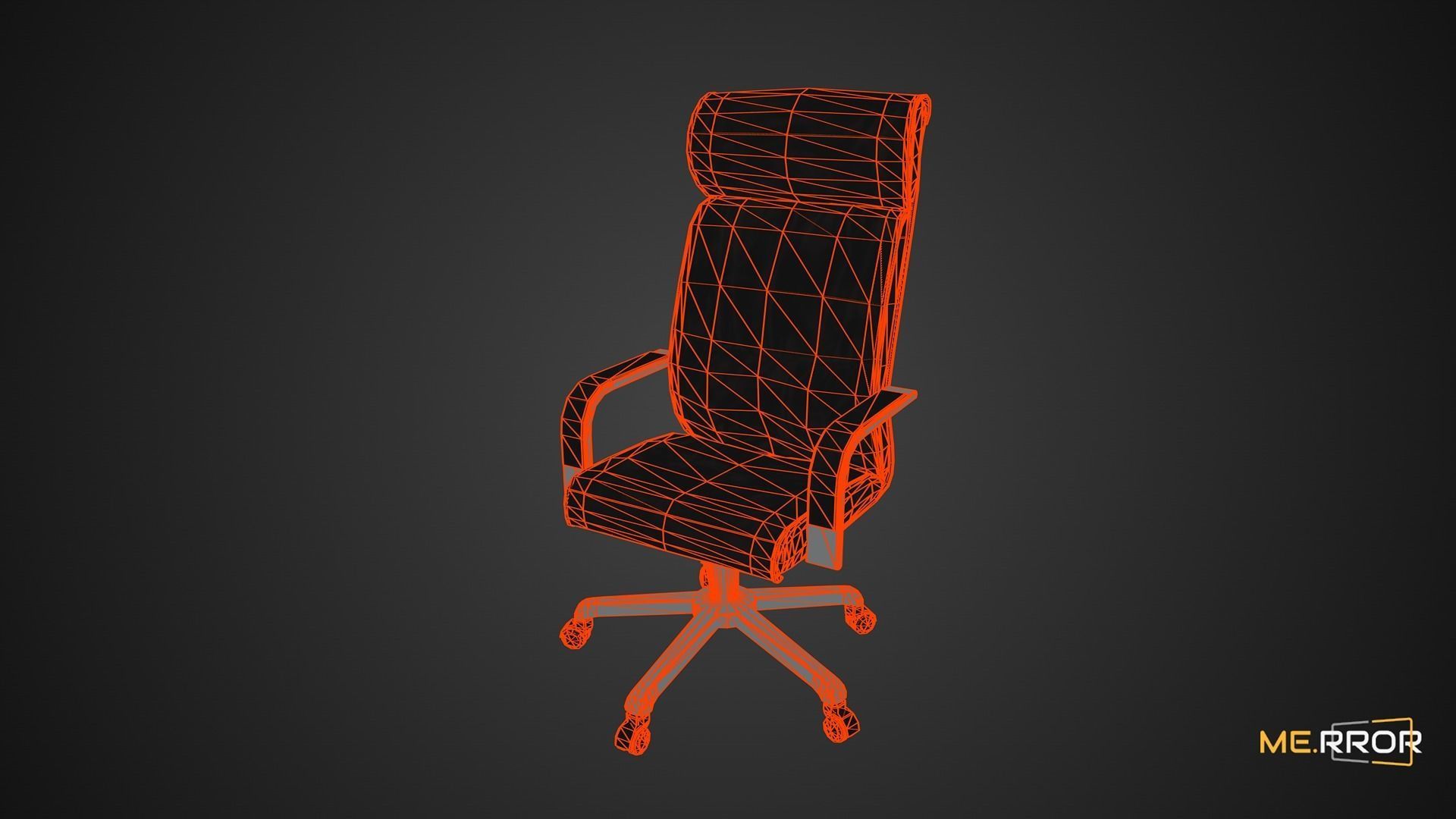 Game Ready Black Office Chair 1 Low-poly 3D model_1