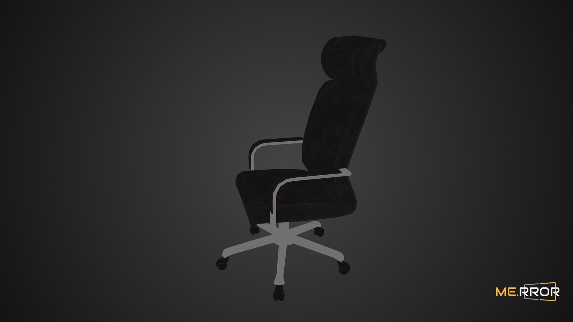 Game Ready Black Office Chair 1 Low-poly 3D model_6