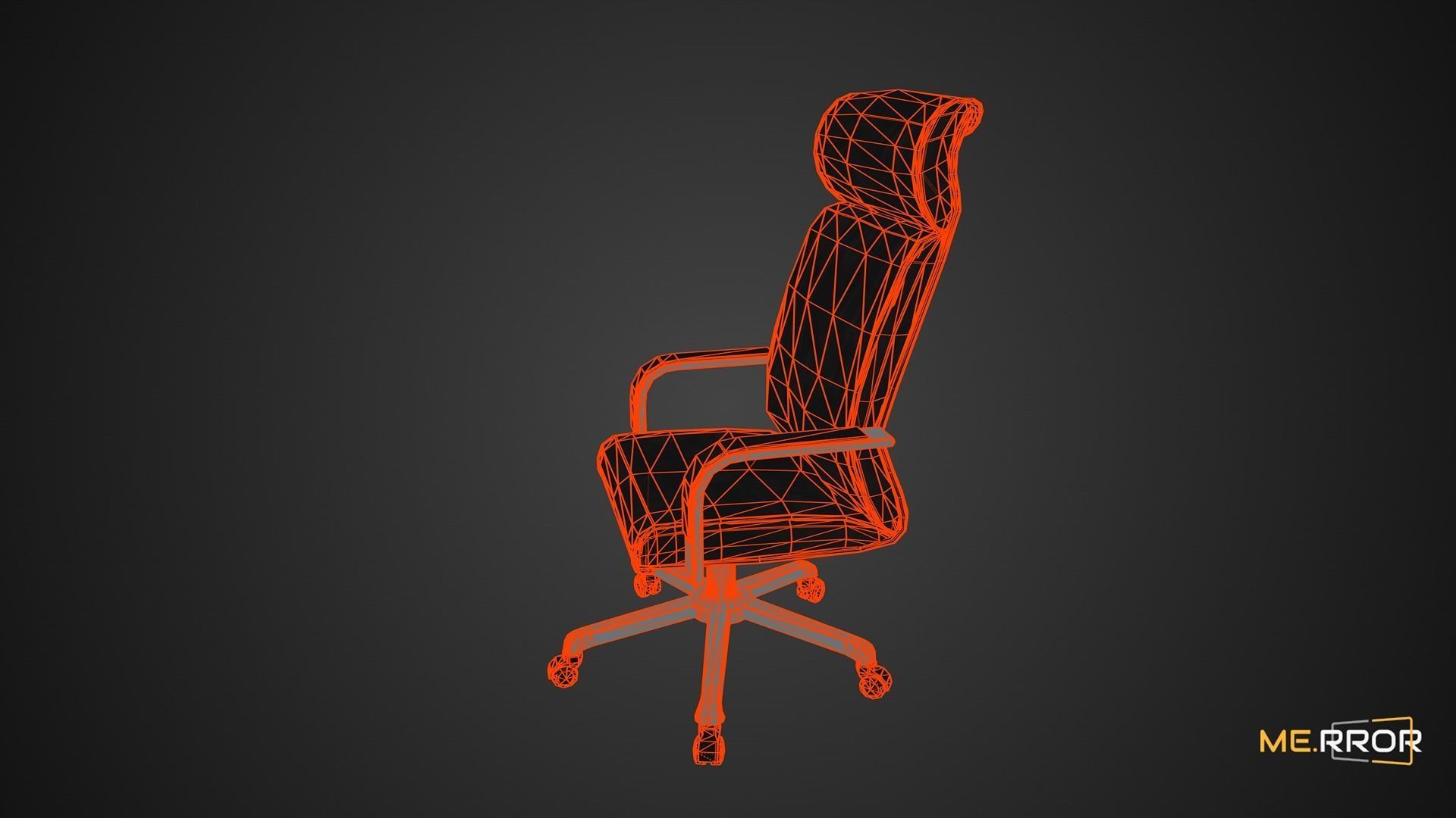 Game Ready Black Office Chair 1 Low-poly 3D model_7