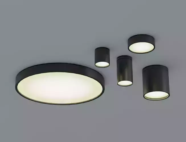 Low Poly Cylinder Down Light