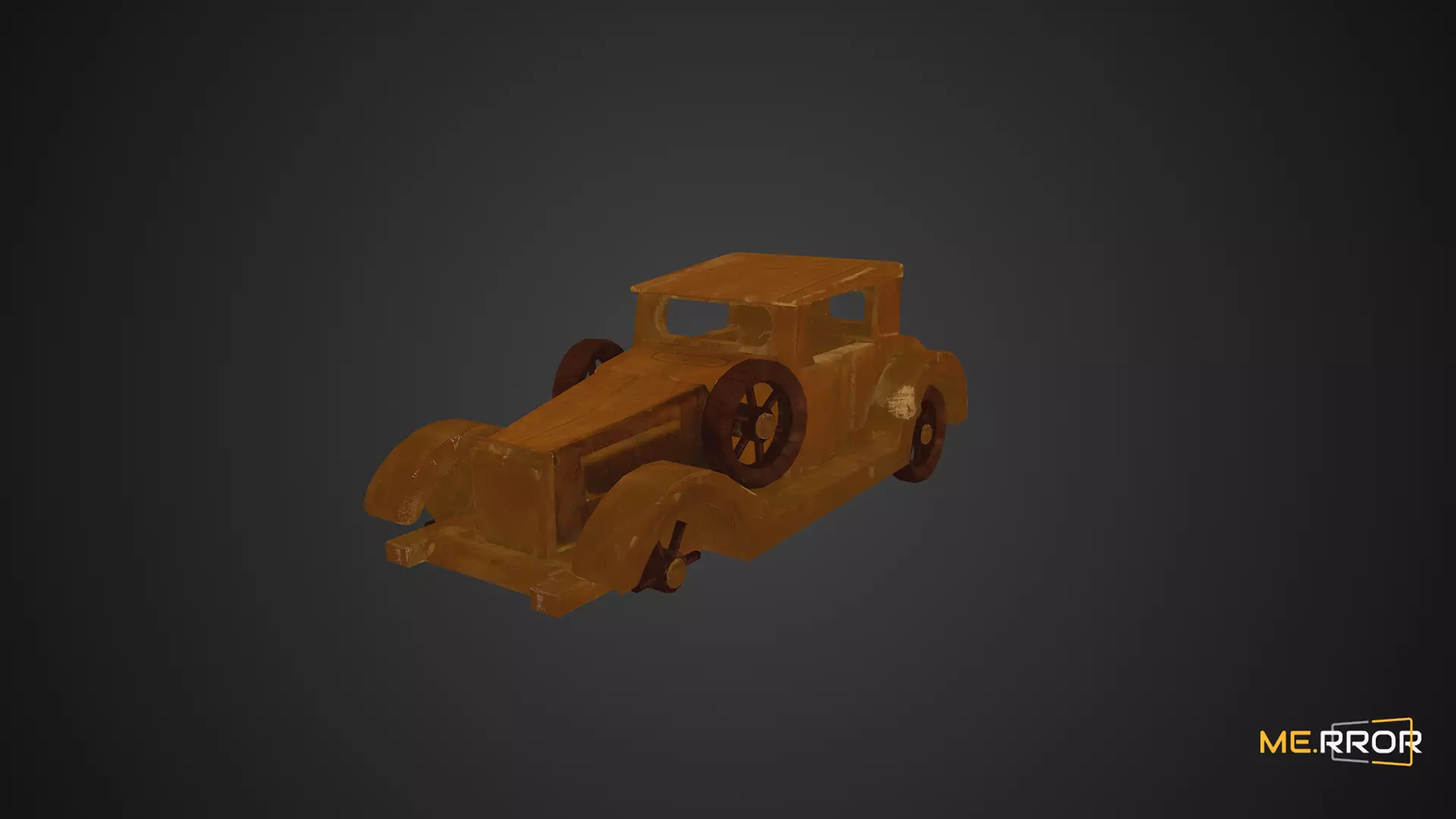 Game Ready Wooden Toy Car Low-poly 3D model_0