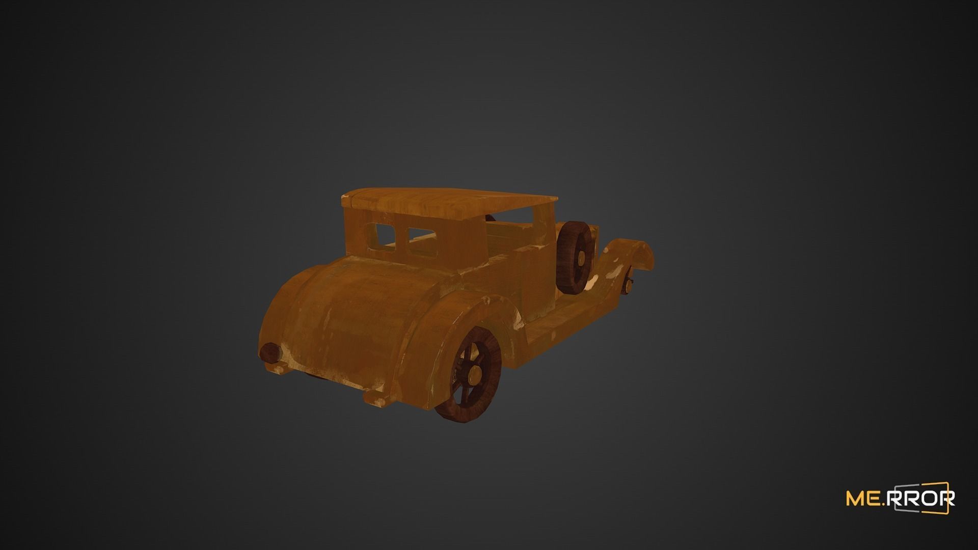 Game Ready Wooden Toy Car Low-poly 3D model_8