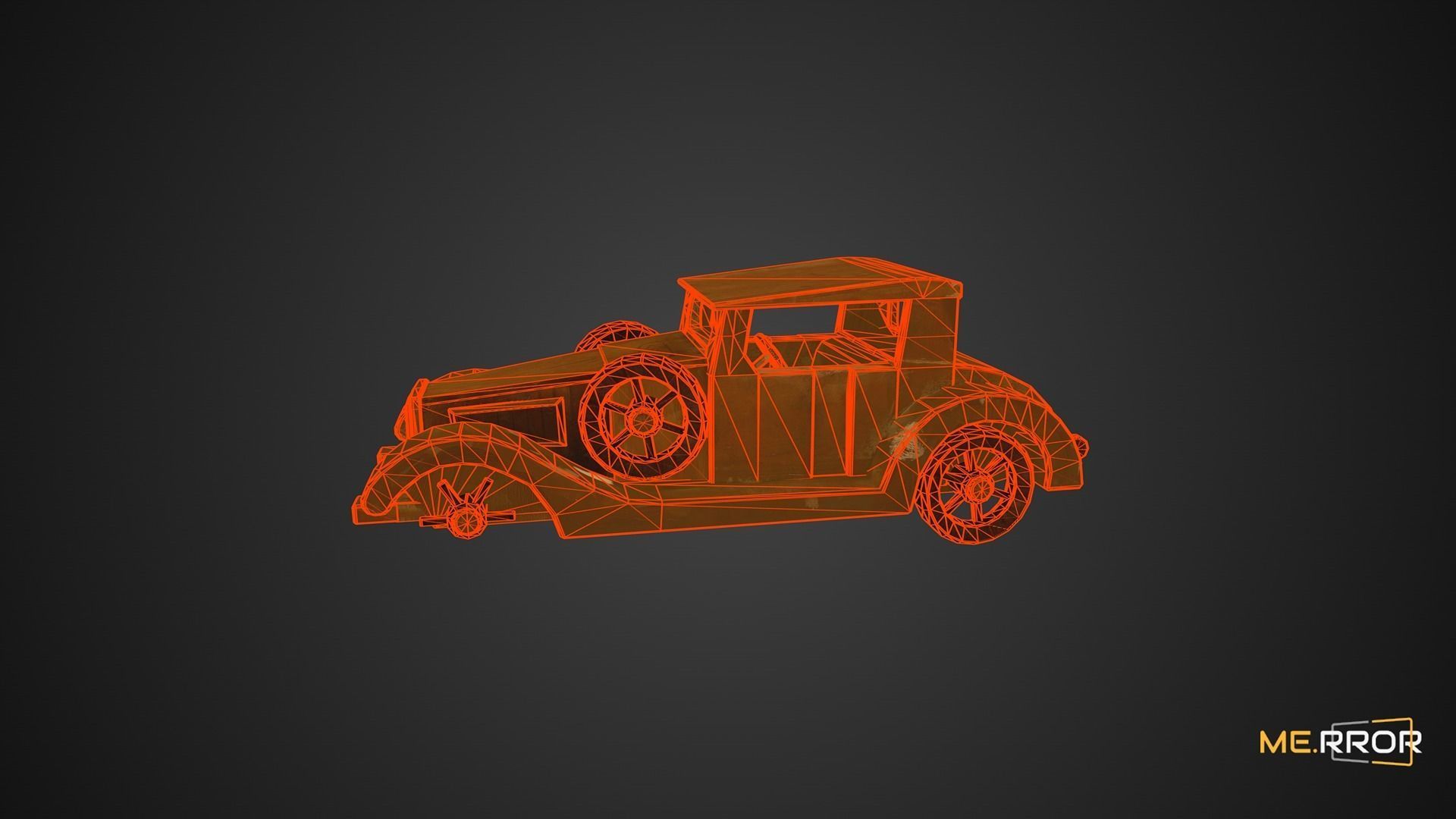 Game Ready Wooden Toy Car Low-poly 3D model_6