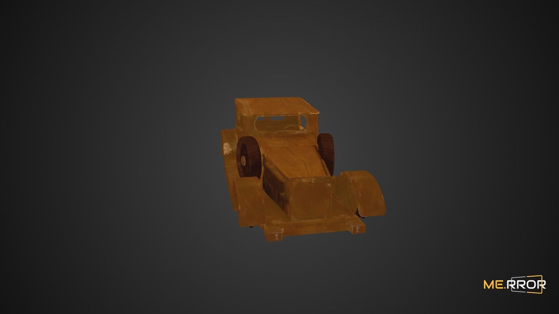Game Ready Wooden Toy Car Low-poly 3D model_9