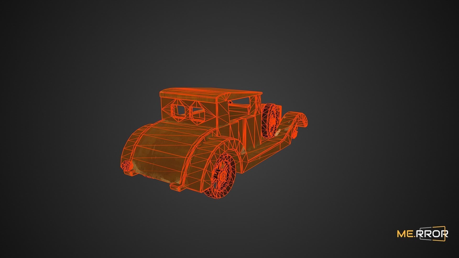 Game Ready Wooden Toy Car Low-poly 3D model_7