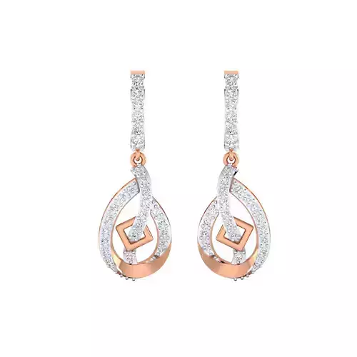 Women Long Drop Earrings STL OBJ FBX Renders Details