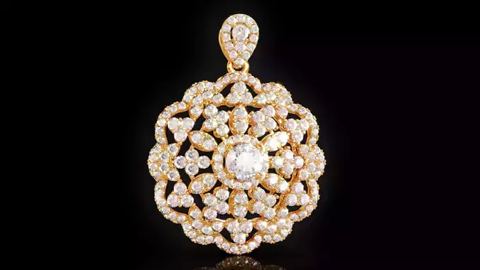 Floral Halo Cluster Pendant Necklace