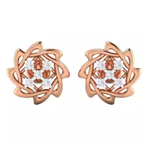 Women Stud Earrings STL OBJ FBX Renders Details