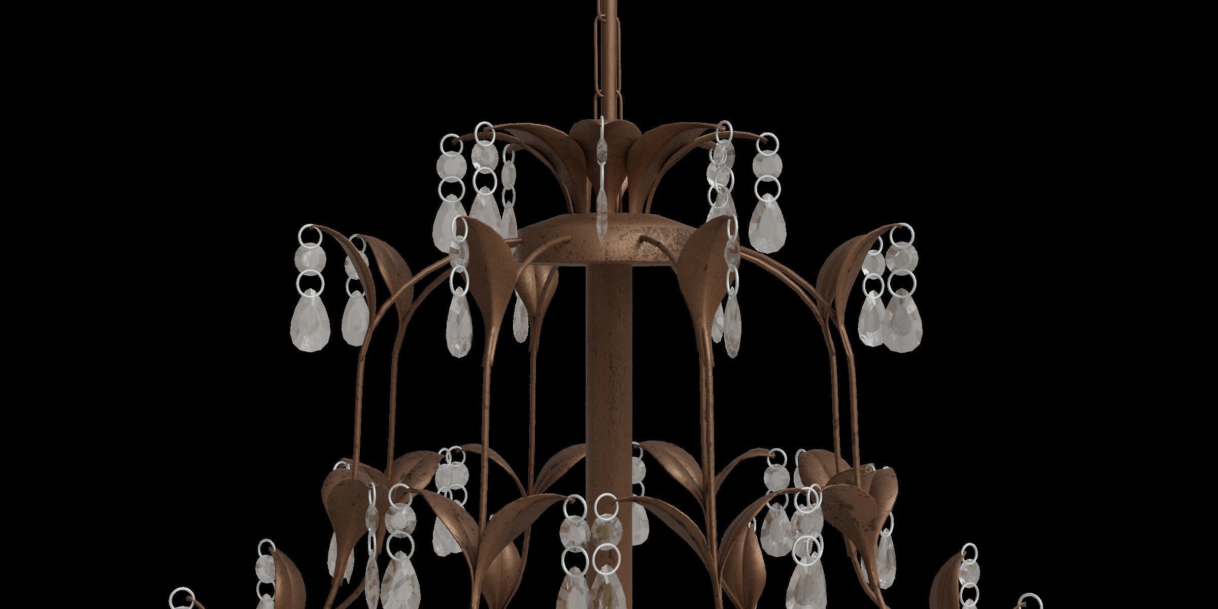Classic 4 Light Chandelier 3D model_10