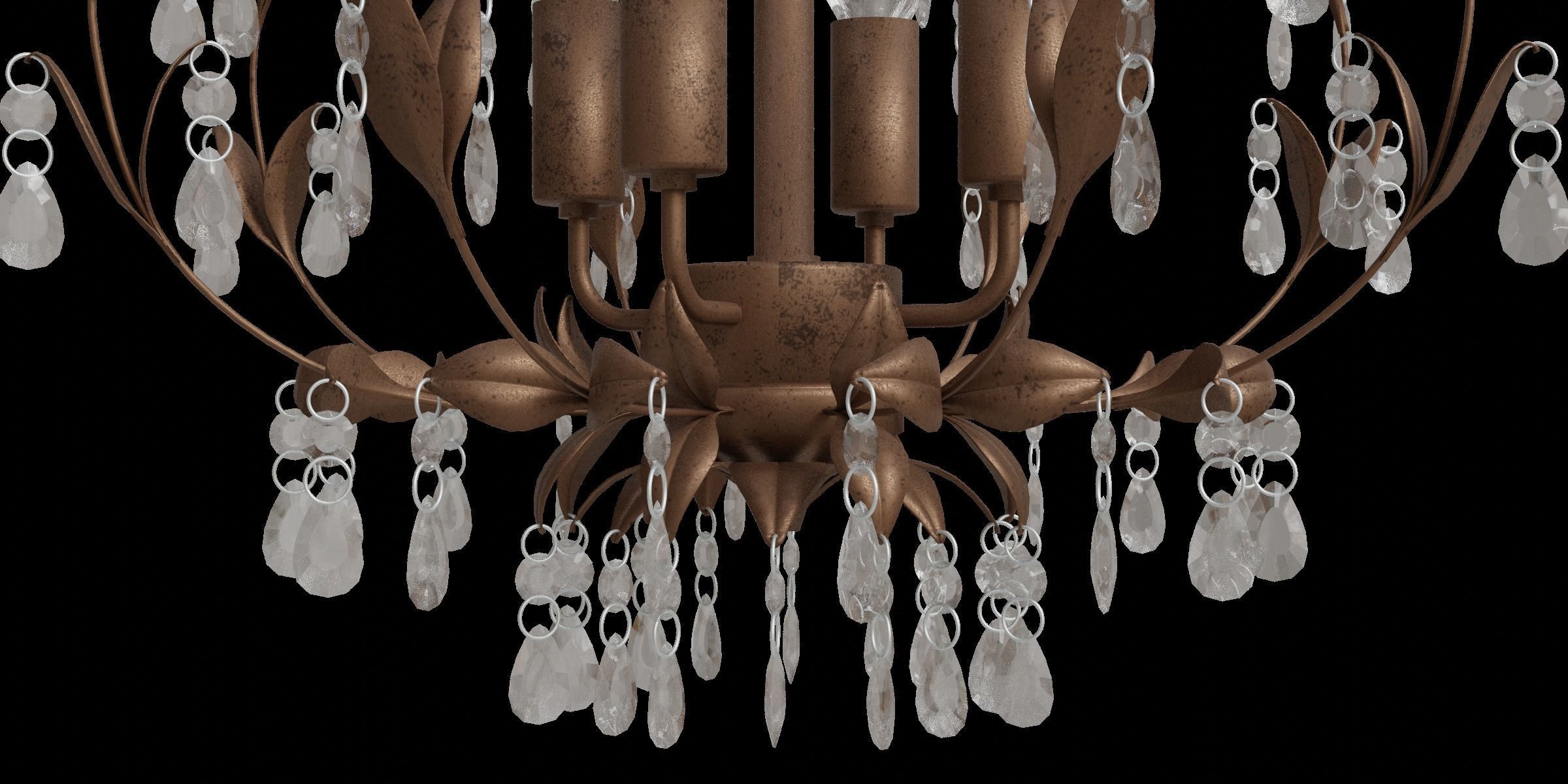Classic 4 Light Chandelier 3D model_8