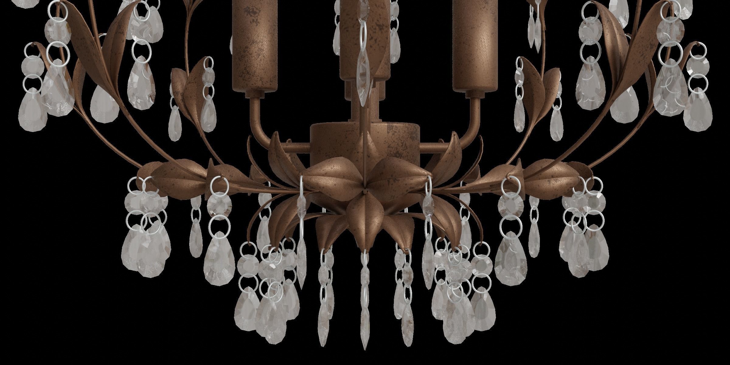 Classic 4 Light Chandelier 3D model_7