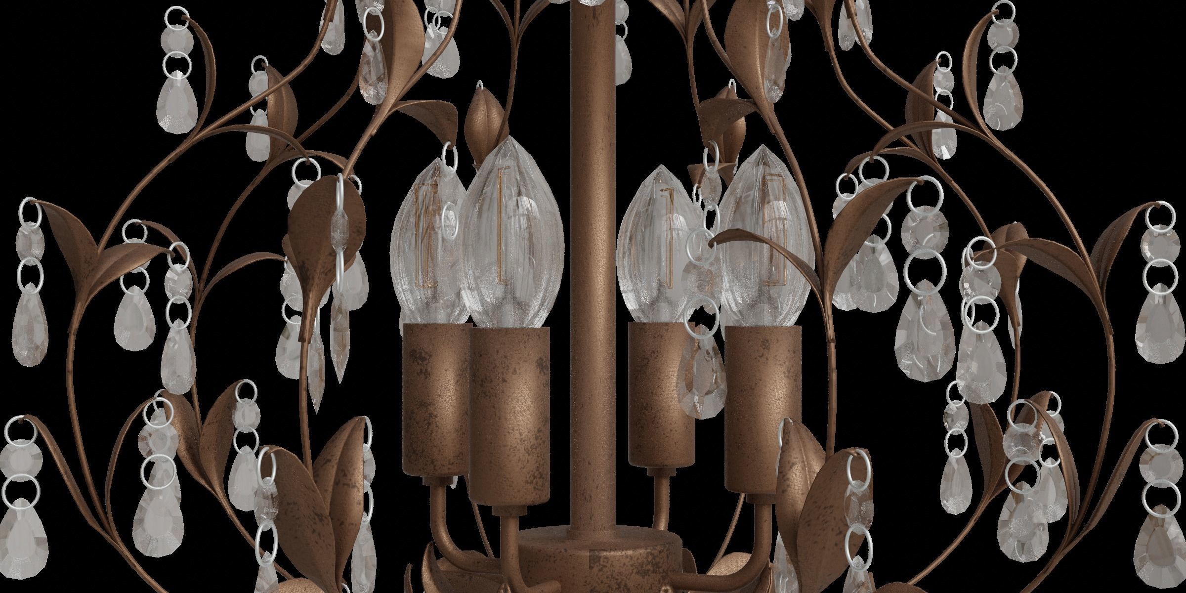 Classic 4 Light Chandelier 3D model_9