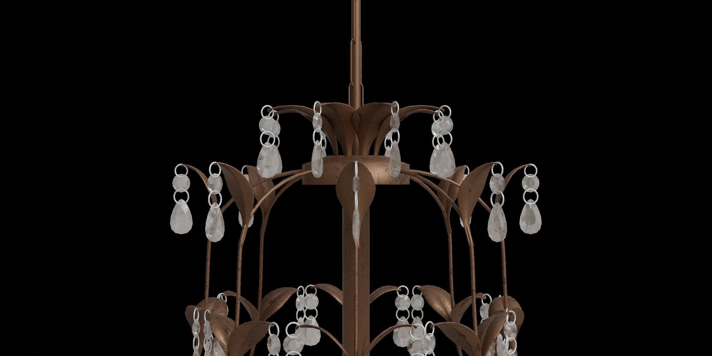 Classic 4 Light Chandelier 3D model_5