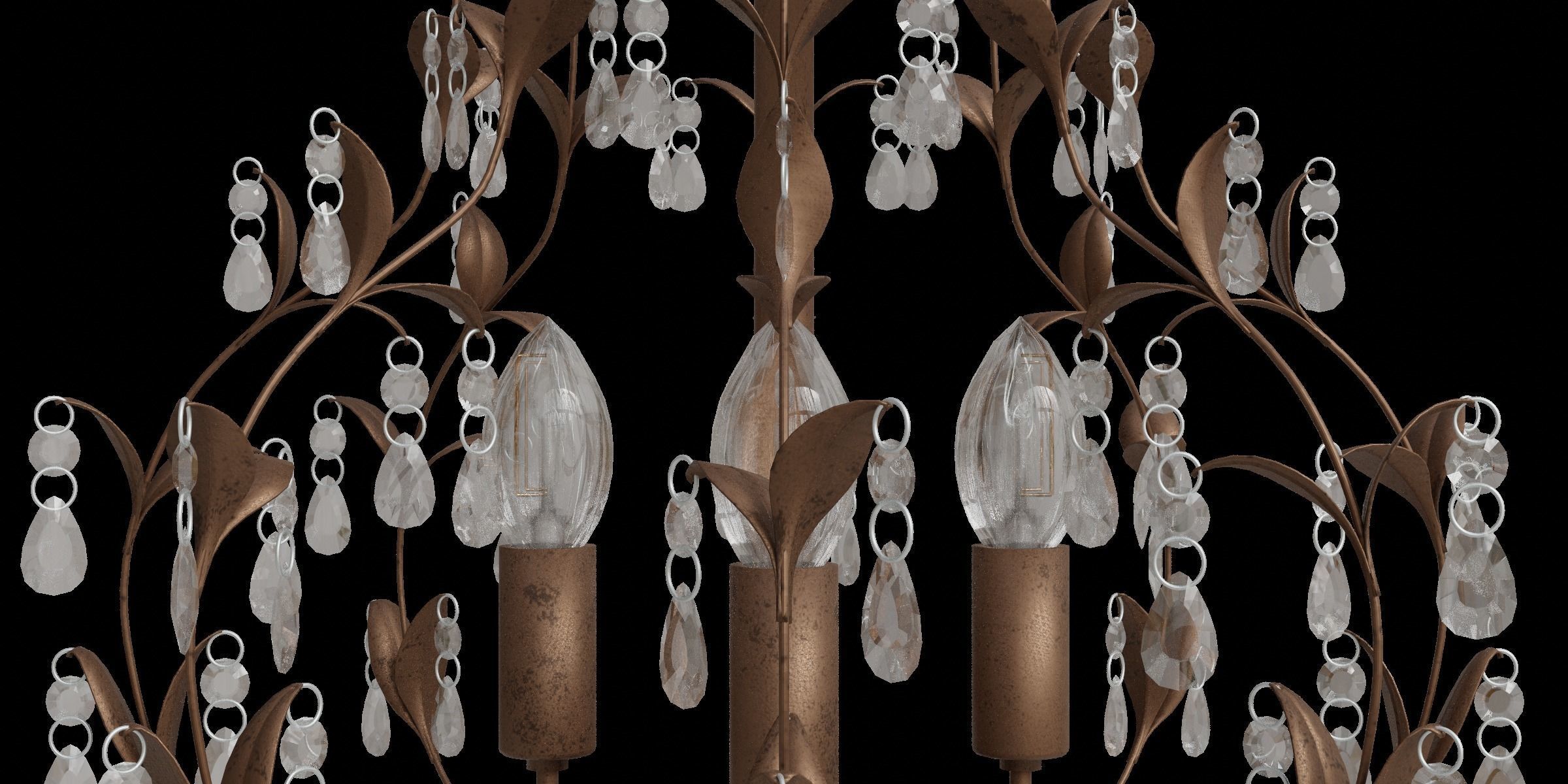 Classic 4 Light Chandelier 3D model_6