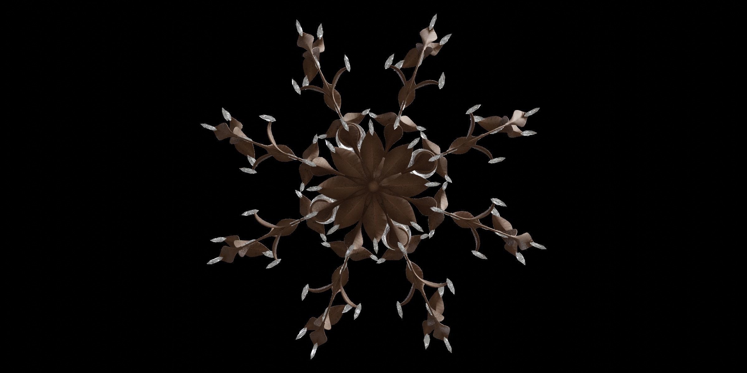 Classic 4 Light Chandelier 3D model_1